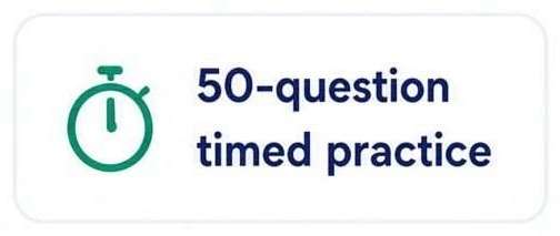 50-question timed practice.